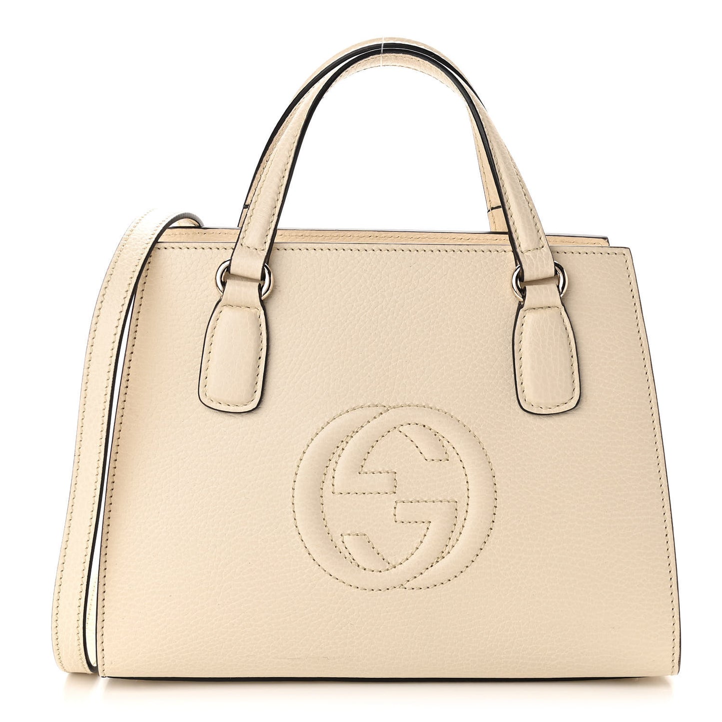 Dollar Calfskin Medium Soho Top Handle Satchel Ivoire