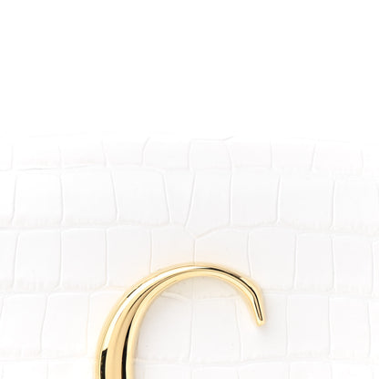 Chloe Calfskin Crocodile Embossed Small C Double Carry Brilliant White 8 of 10