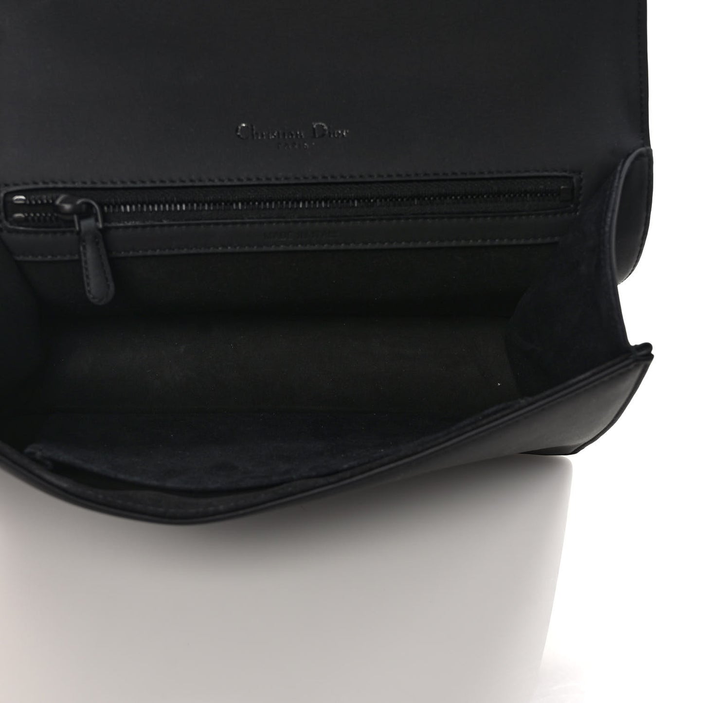 Ultra Matte Calfskin Studded Diorama Wallet on Chain Pouch Black