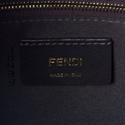 Fendi X FILA Glazed Fabric Vitello Century FF 1974 Mania Mini Backpack Mogano Panna Blueberry 8 of 9