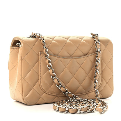 Chanel Lambskin Quilted Mini Rectangular Flap Beige 3 of 12