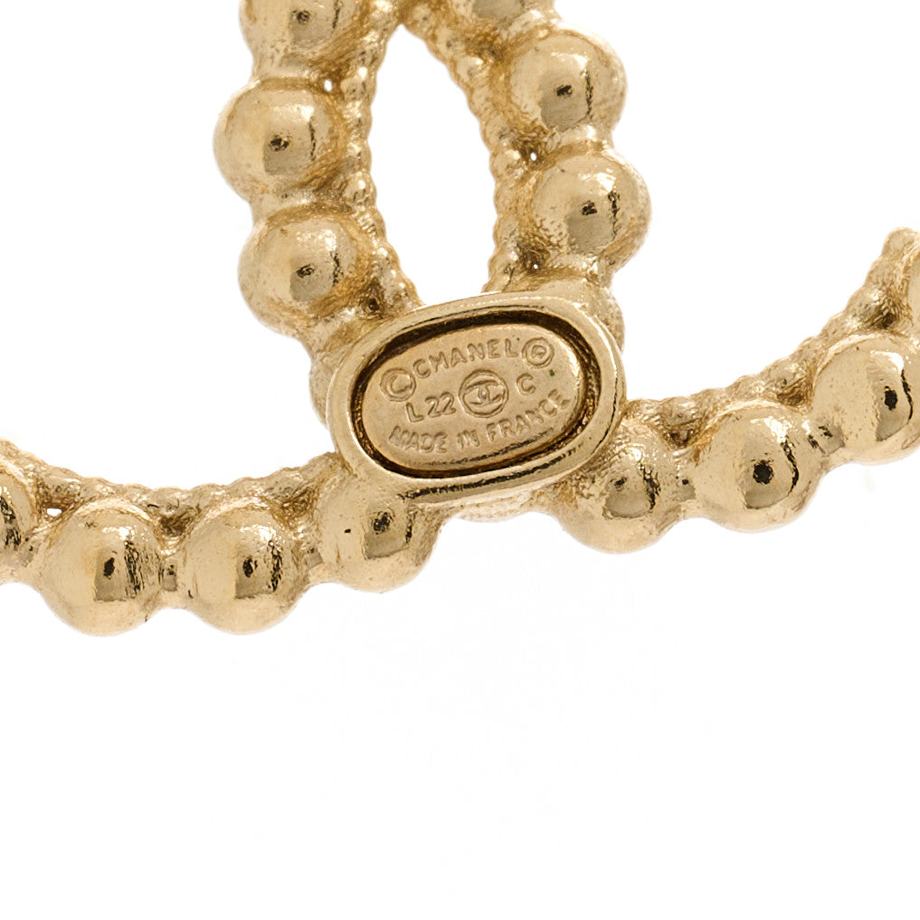 Chanel Metal CC Hoop Drop Earrings Gold 5 of 5