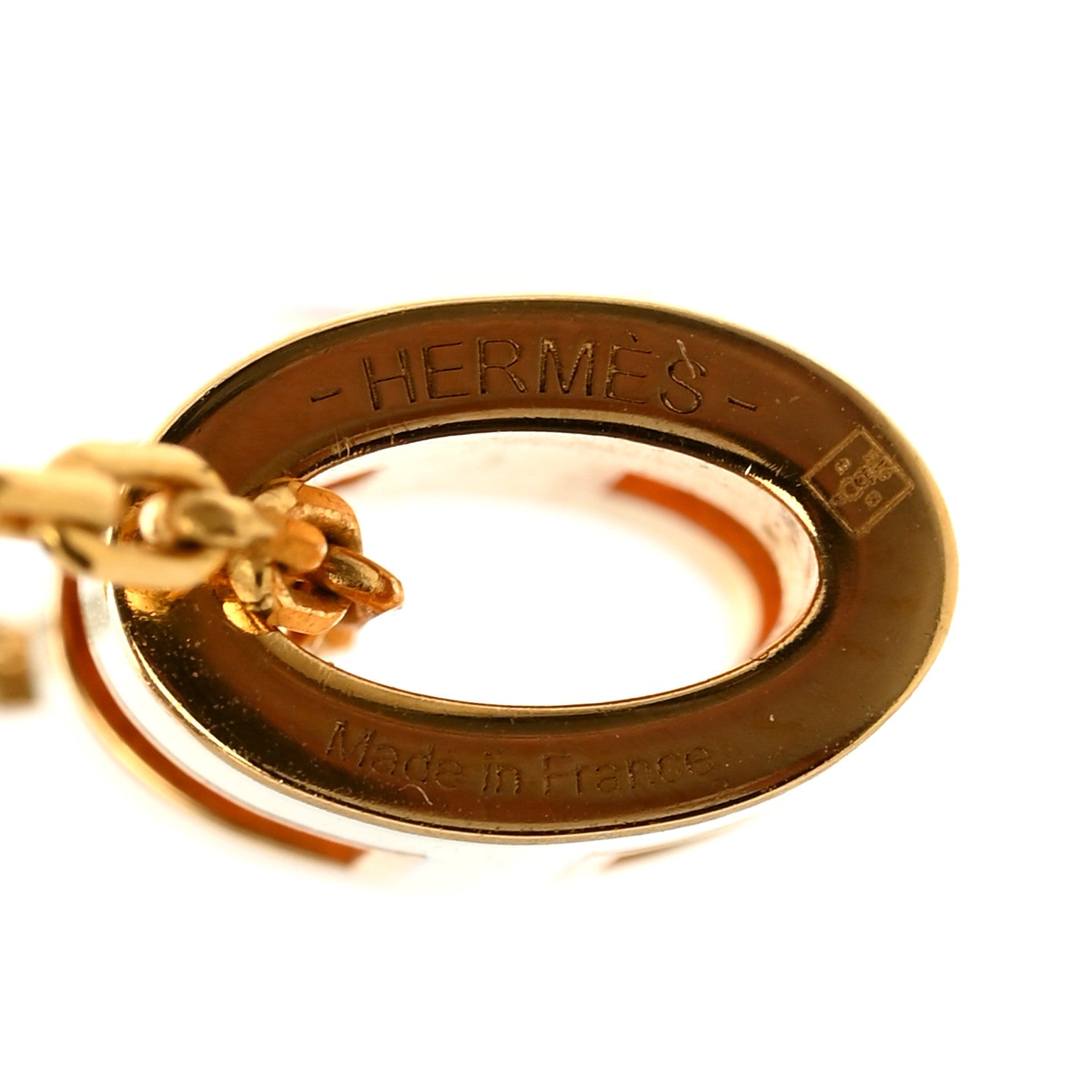 Hermes Lacquered Gold Mini Pop H Pendant Necklace White 5 of 6