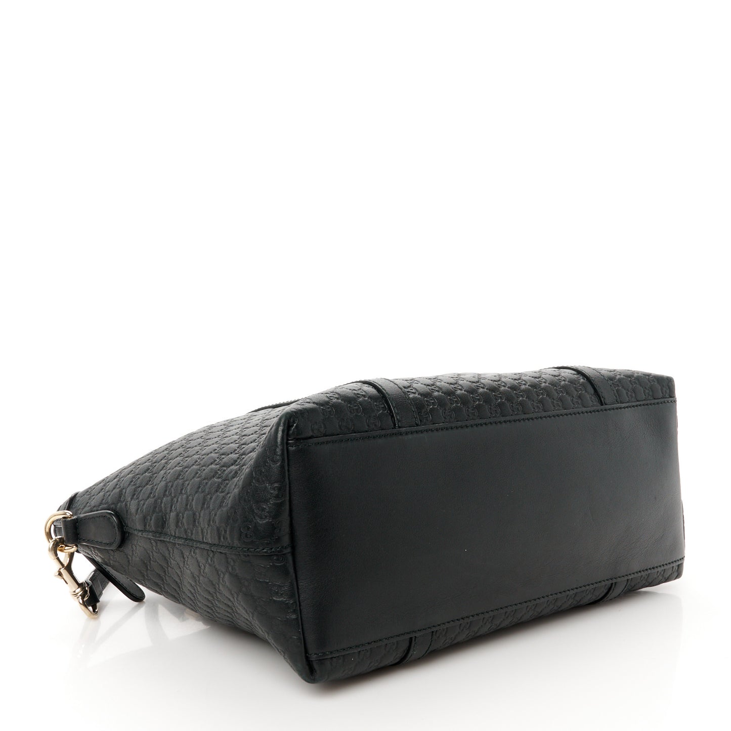 Soft Microguccissima Small Zippered Satchel Black