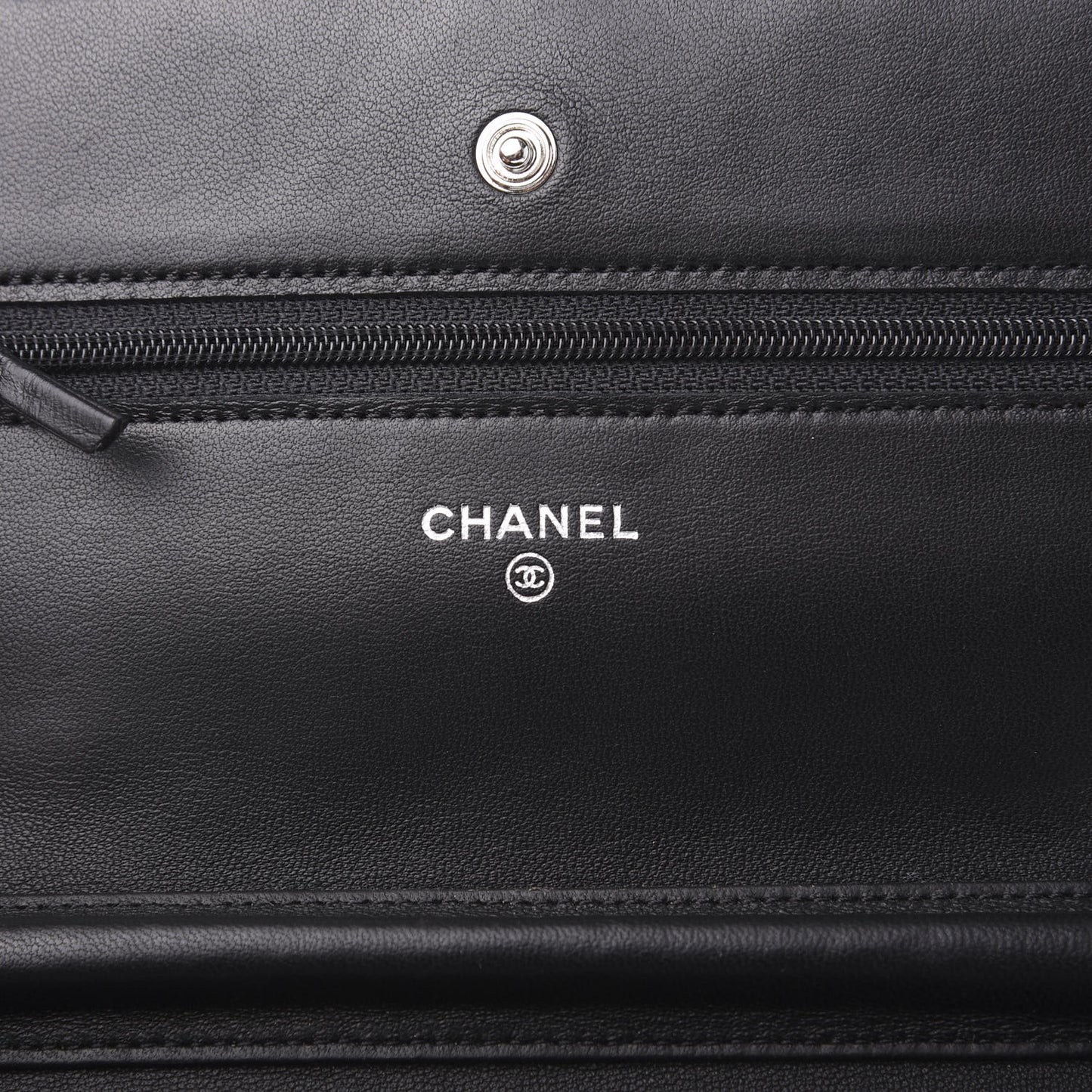 Lambskin Quilted Wallet On Chain WOC Black