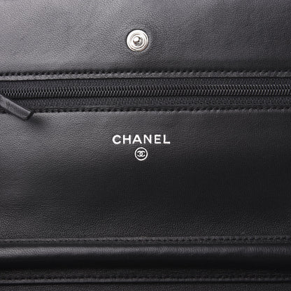 Chanel Lambskin Quilted Wallet On Chain WOC Black 6 of 13