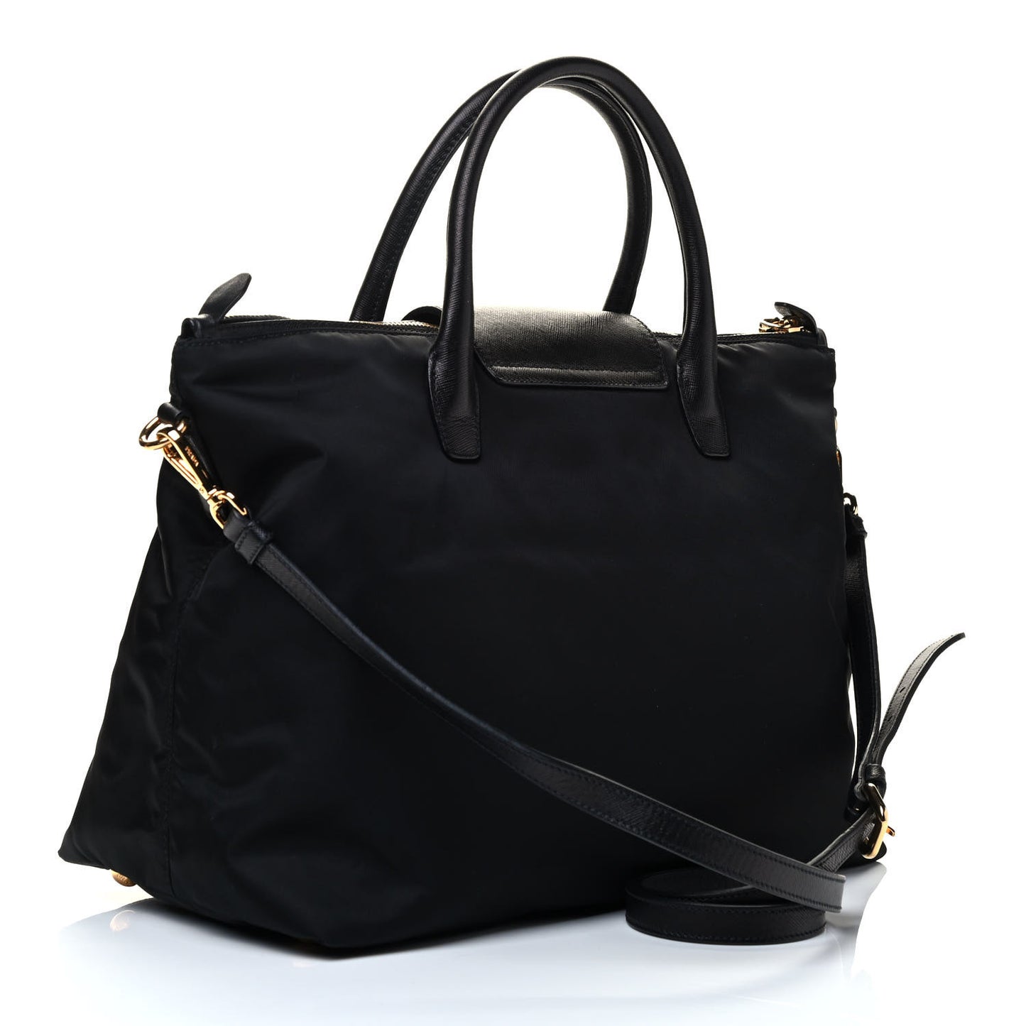 Tessuto Nylon Saffiano Tote Black
