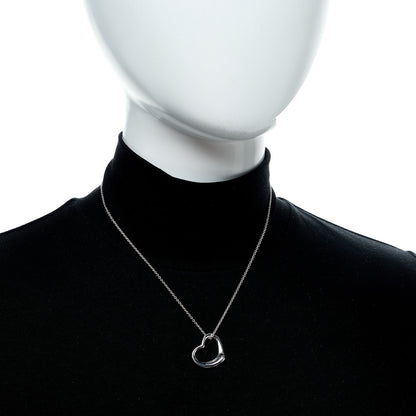 Tiffany Sterling Silver 22mm Elsa Peretti Open Heart Pendant Necklace 2 of 7