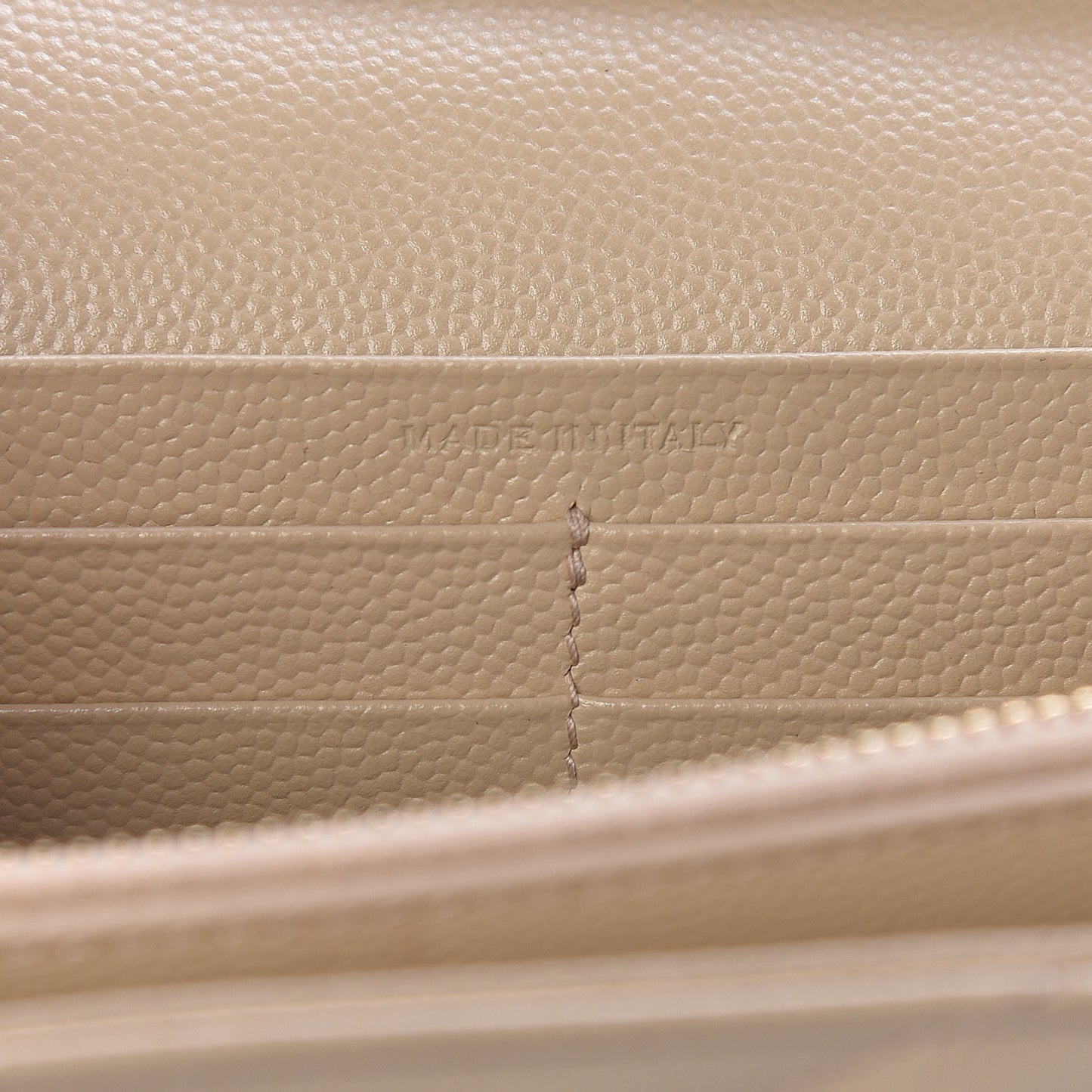 Grain De Poudre Matelasse Chevron Monogram Chain Wallet Nude Powder