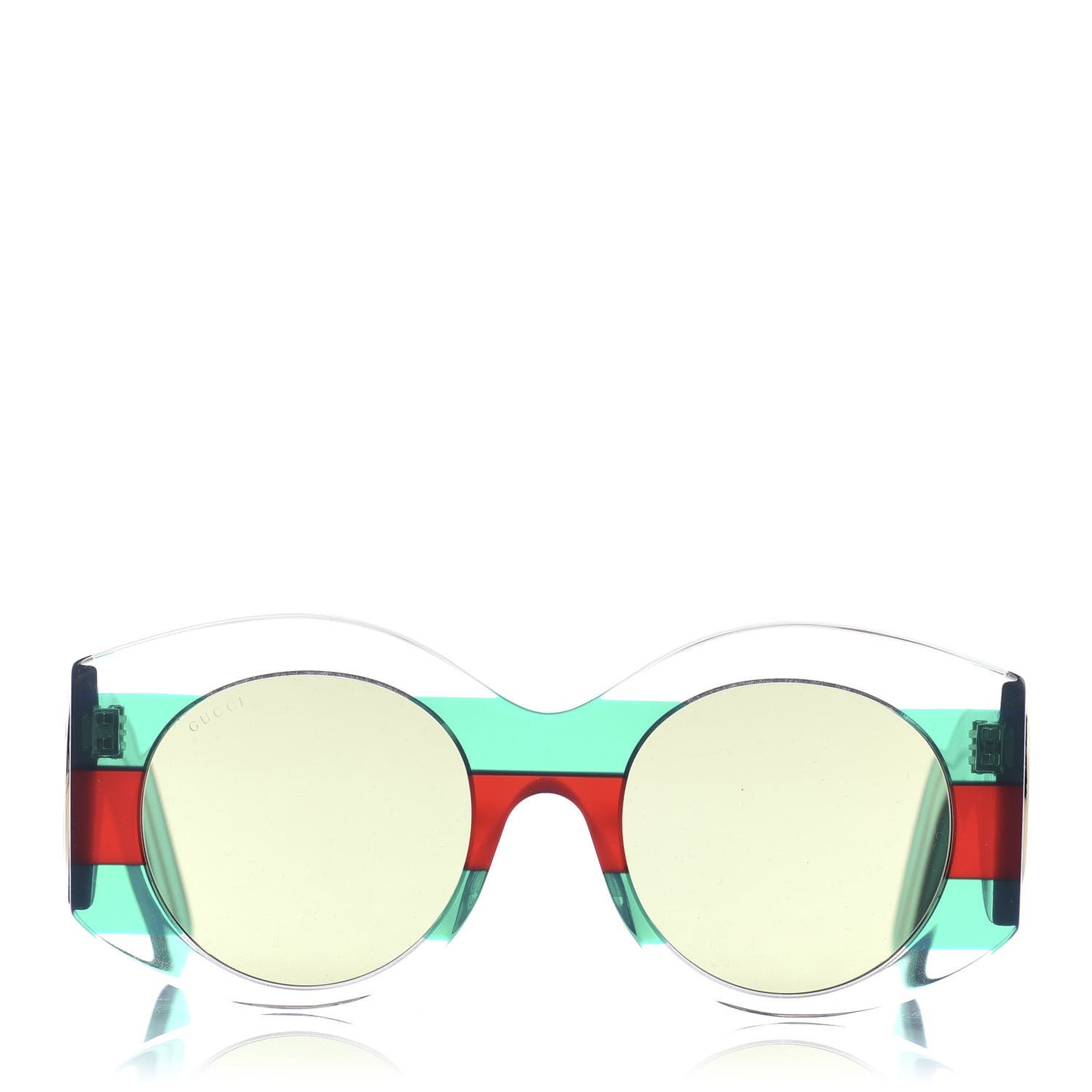 Acetate Round Frame Sunglasses GG0177S Green Red