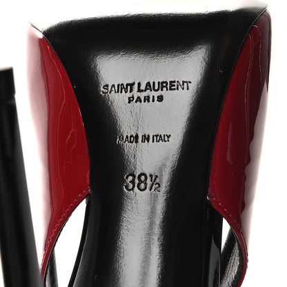 Saint Laurent Patent Calfskin Zoe 105 Slingback Pump 38.5 Red 7 of 9