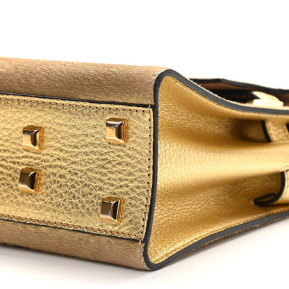 Valentino Garavani Metallic Calf Hair Small My Rockstud Frame Bag Gold 10 of 19