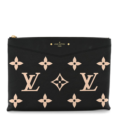 Louis Vuitton Empreinte Monogram Giant Daily Pouch Black Beige 1 of 9