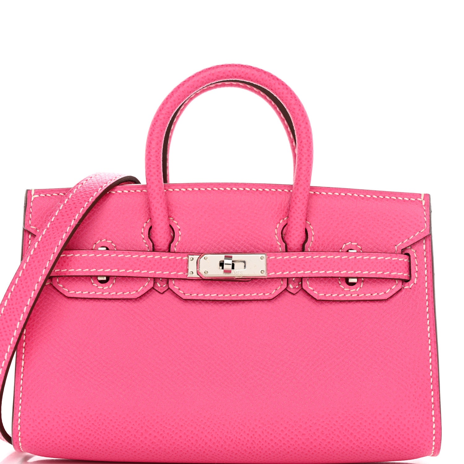 Hermes Epsom Micro Birkin 15 Rose Tyrien 9 of 15