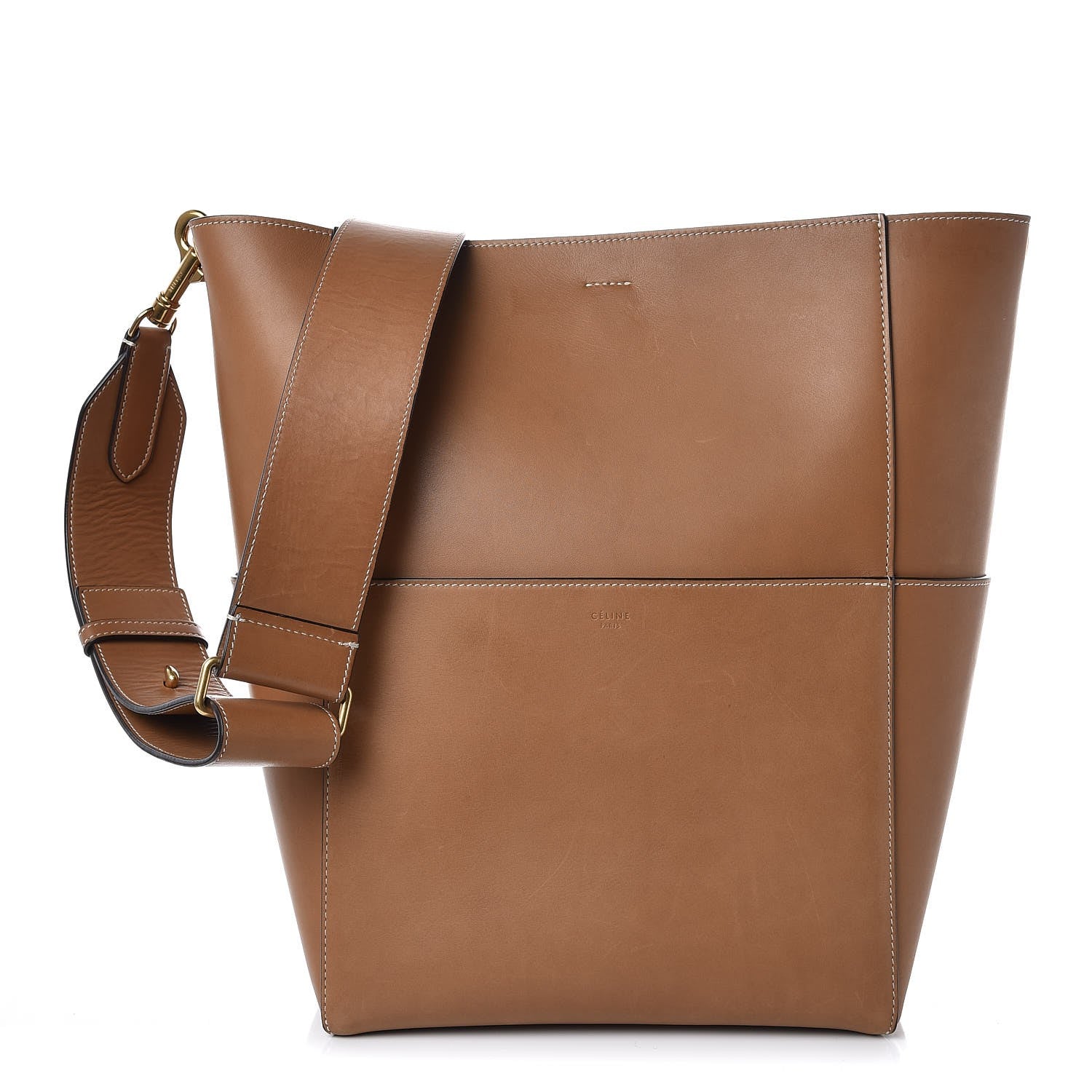 Celine Natural Calfskin Sangle Bucket Bag Light Camel 1 of 9