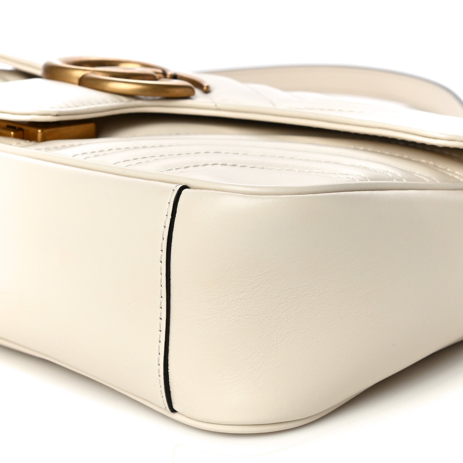 Gucci Calfskin Matelasse Small GG Marmont Shoulder Bag White 6 of 17