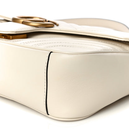Gucci Calfskin Matelasse Small GG Marmont Shoulder Bag White 6 of 17