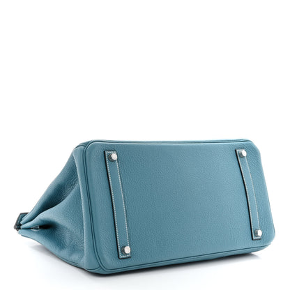 Hermes Taurillon Clemence Birkin 35 Blue Jean 4 of 13