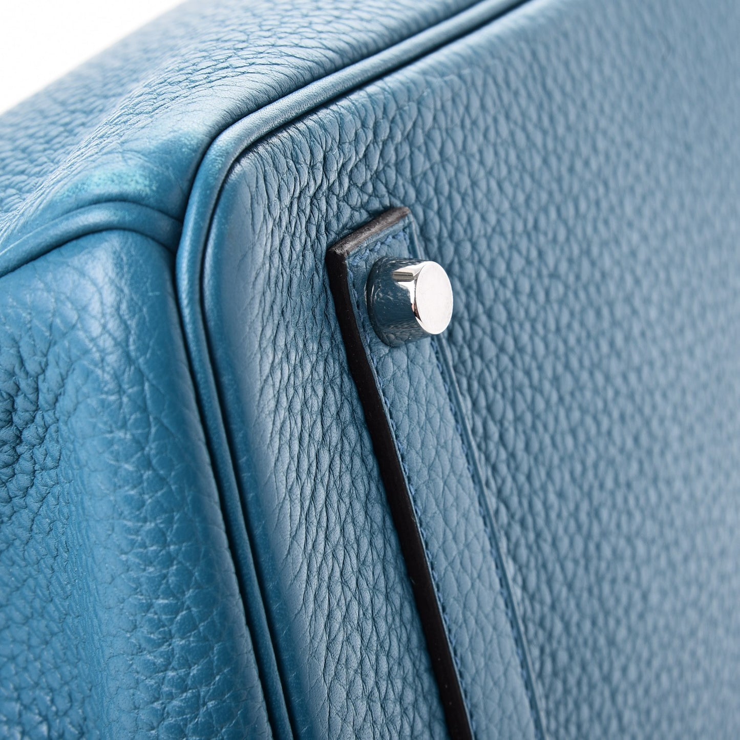 Taurillon Clemence Birkin 35 Bleu Izmir