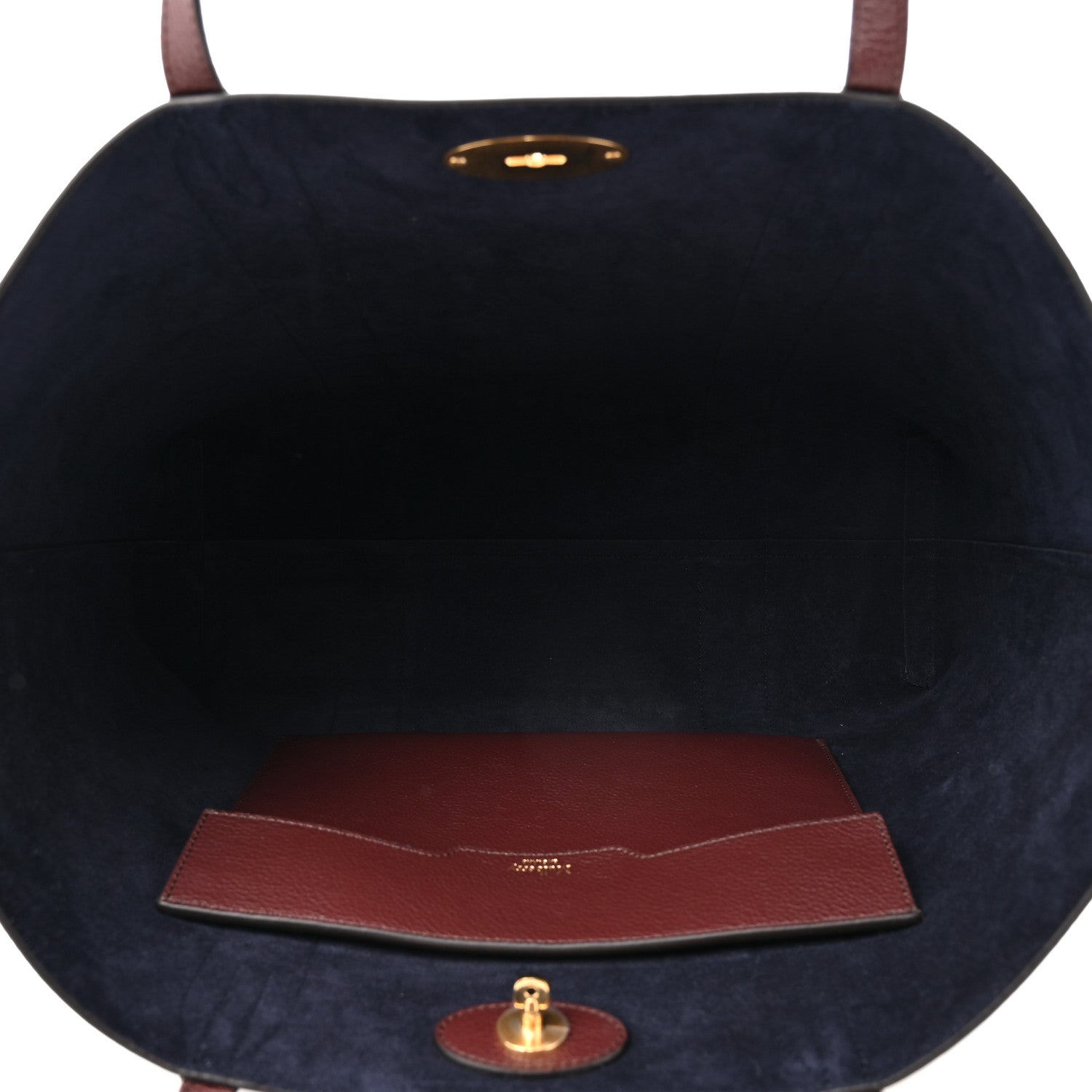 Mulberry Small Classic Grain Bayswater Tote Burgundy Oxford Blue 6 of 10