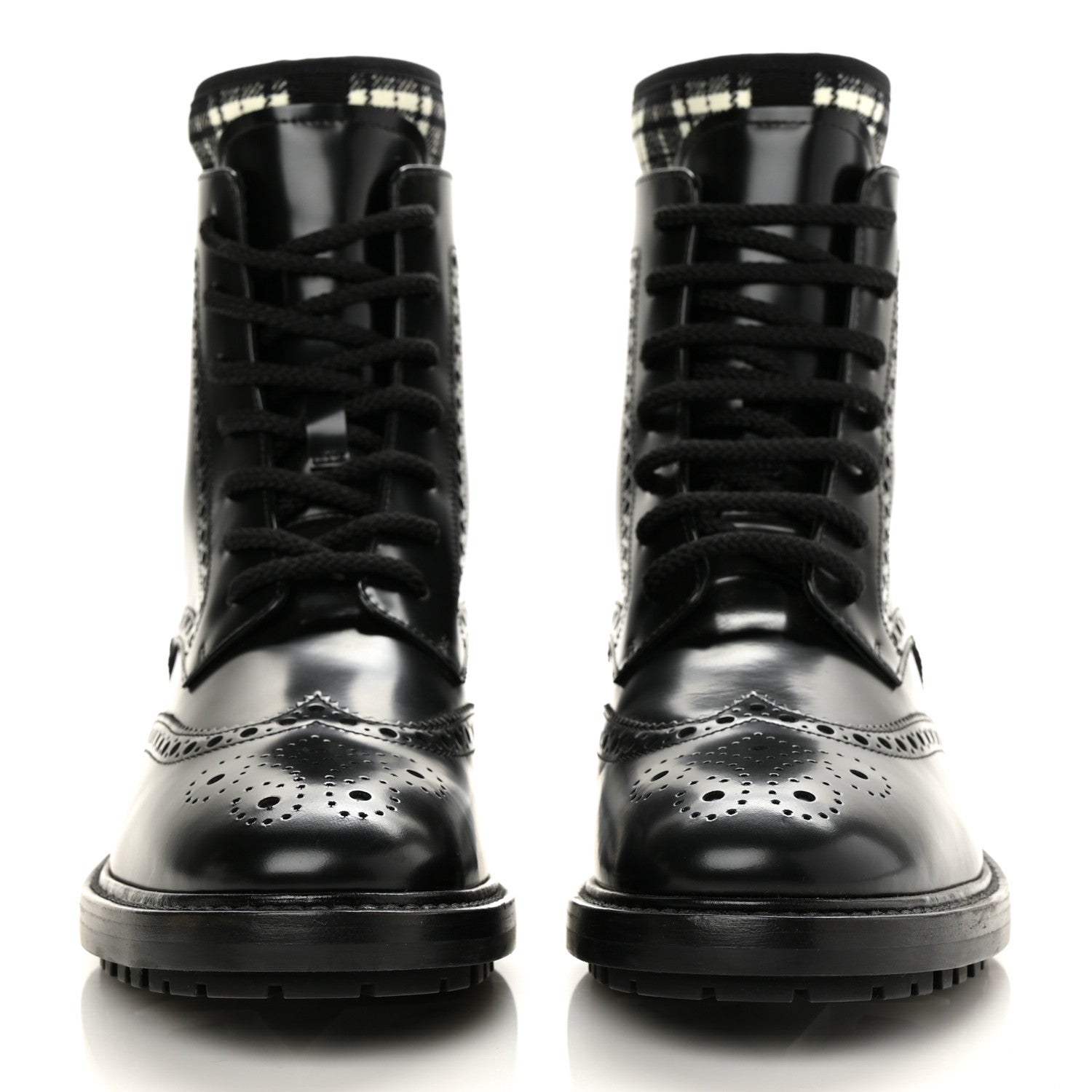 Christian Dior Calfskin Tartan D-Order Low Boot 38 Black White 2 of 10
