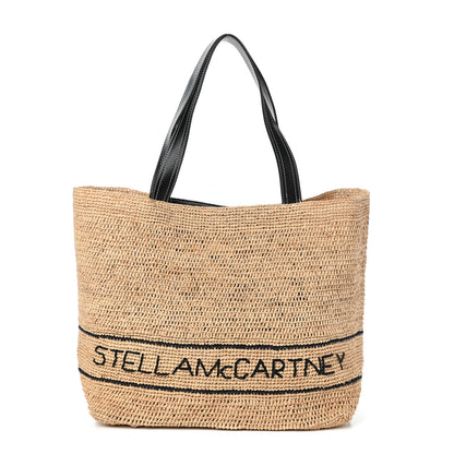 Stella McCartney Raffia Faux Leather Medium Tote Sand 1 of 9