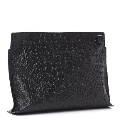 Loewe Calfskin Embossed Repeat T Pouch Black 3 of 10