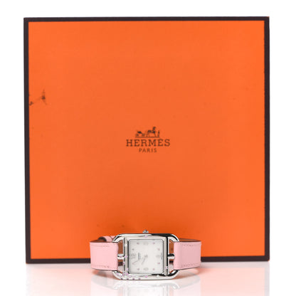 Hermes Stainless Steel Swift Diamond Pink Sapphire Mother of Pearl 23mm Cape Cod Quartz Watch Rose Sakura 5 of 5