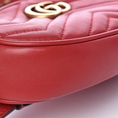Gucci Calfskin Matelasse GG Marmont Belt Bag 75 30 Hibiscus Red 9 of 10