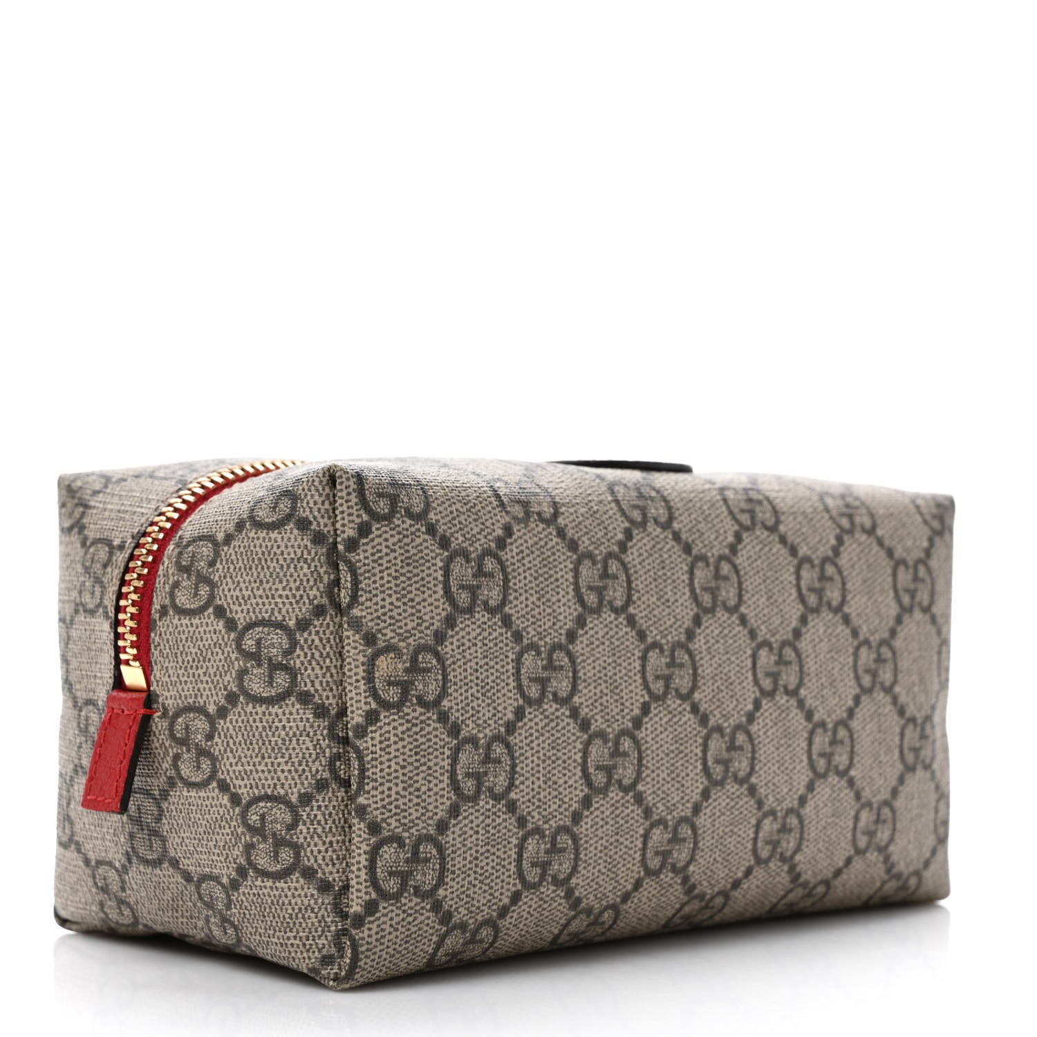 Gucci Soft GG Supreme Monogram Calfskin Medium Ophidia Cosmetic Case Beige Ebony Hibiscus Red 3 of 9