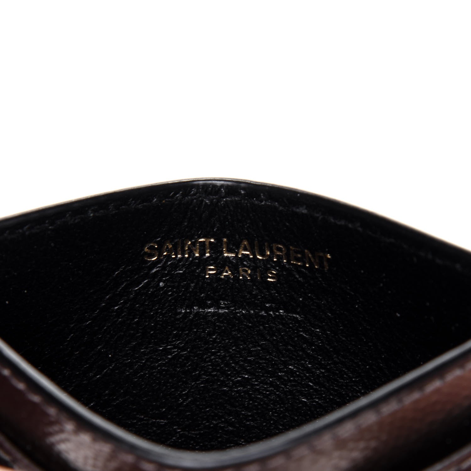 Saint Laurent Metallic Grain De Poudre Matelasse Chevron Monogram Credit Card Case Pimbo 6 of 14