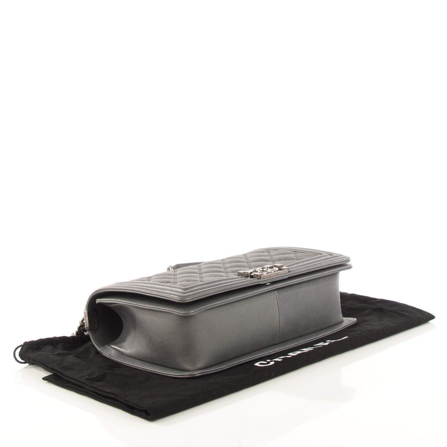 Chanel Calfskin Double Stitch New Medium Boy Flap Grey 4 of 9