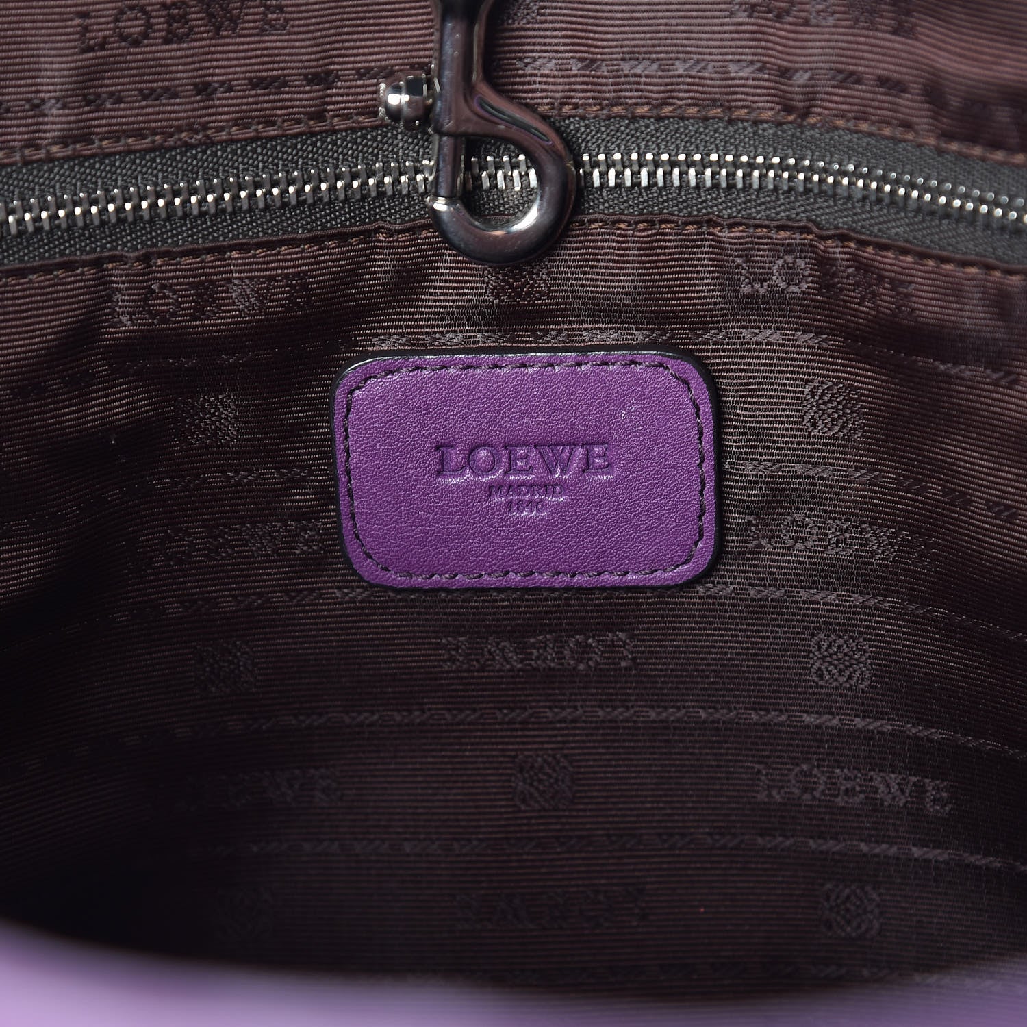 Loewe Calfskin Embossed Logo Shopper Tote Purple 8 of 10