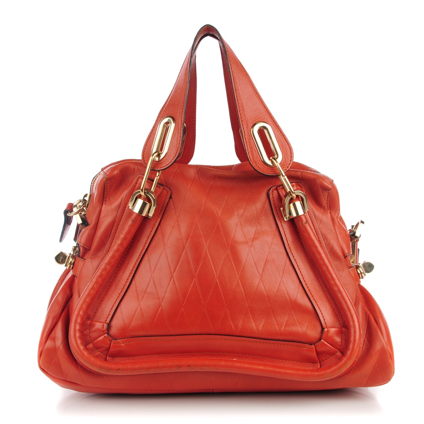 Calfskin Diamond Embossed Medium Paraty Red