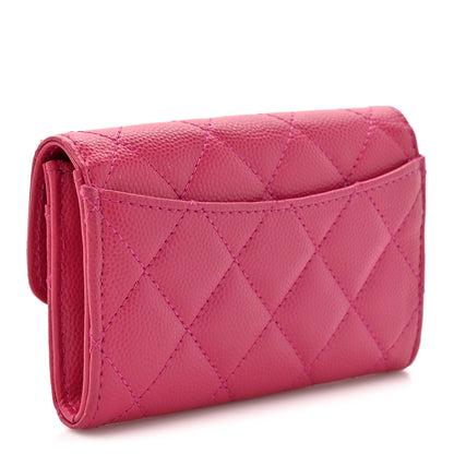 Chanel Caviar Quilted Flap Card Holder Wallet Pink 3 of 11