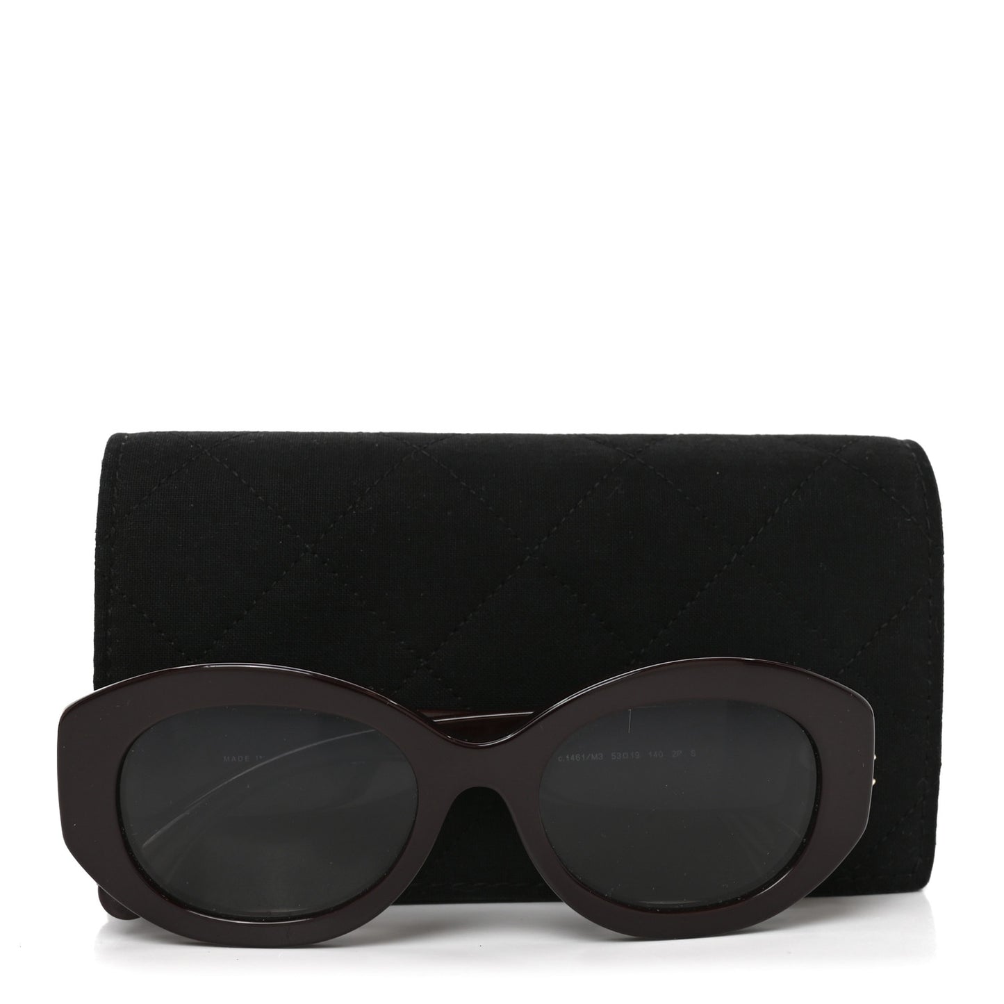 Acetate Nyon Oval CC Sunglasses 5528 Burgundy