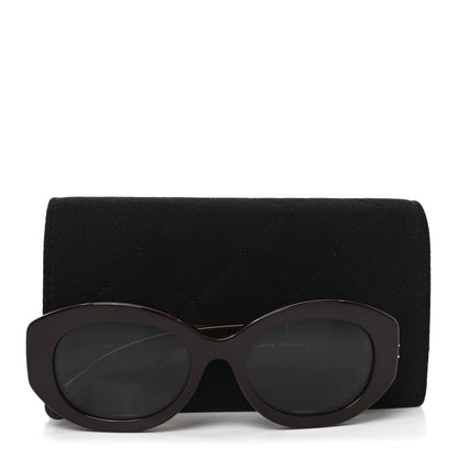 Chanel Acetate Nyon Oval CC Sunglasses 5528 Burgundy 7 of 7