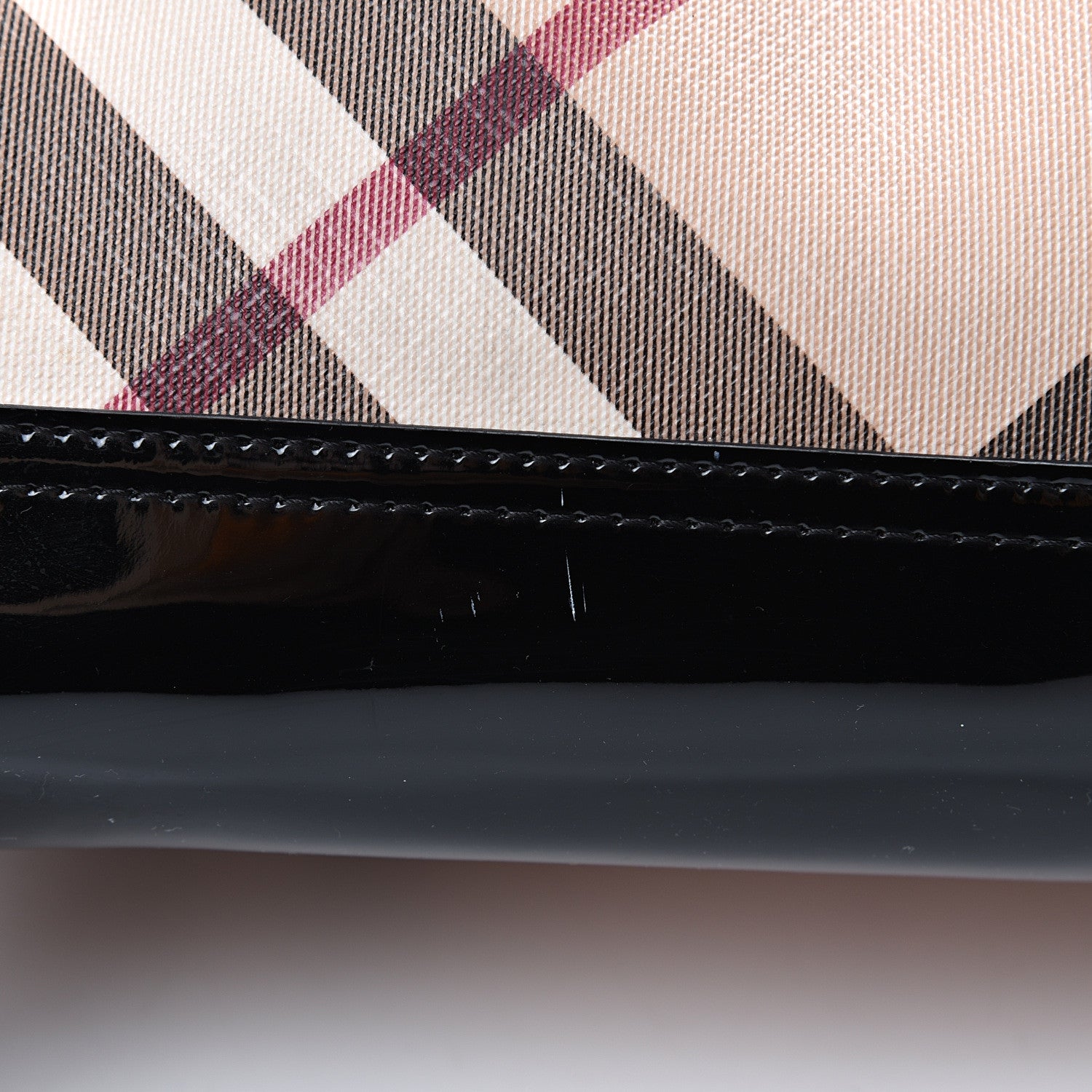 Burberry Patent Nova Check Small Tote Black 13 of 13