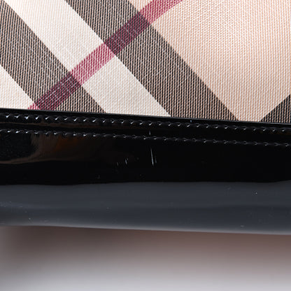 Burberry Patent Nova Check Small Tote Black 13 of 13