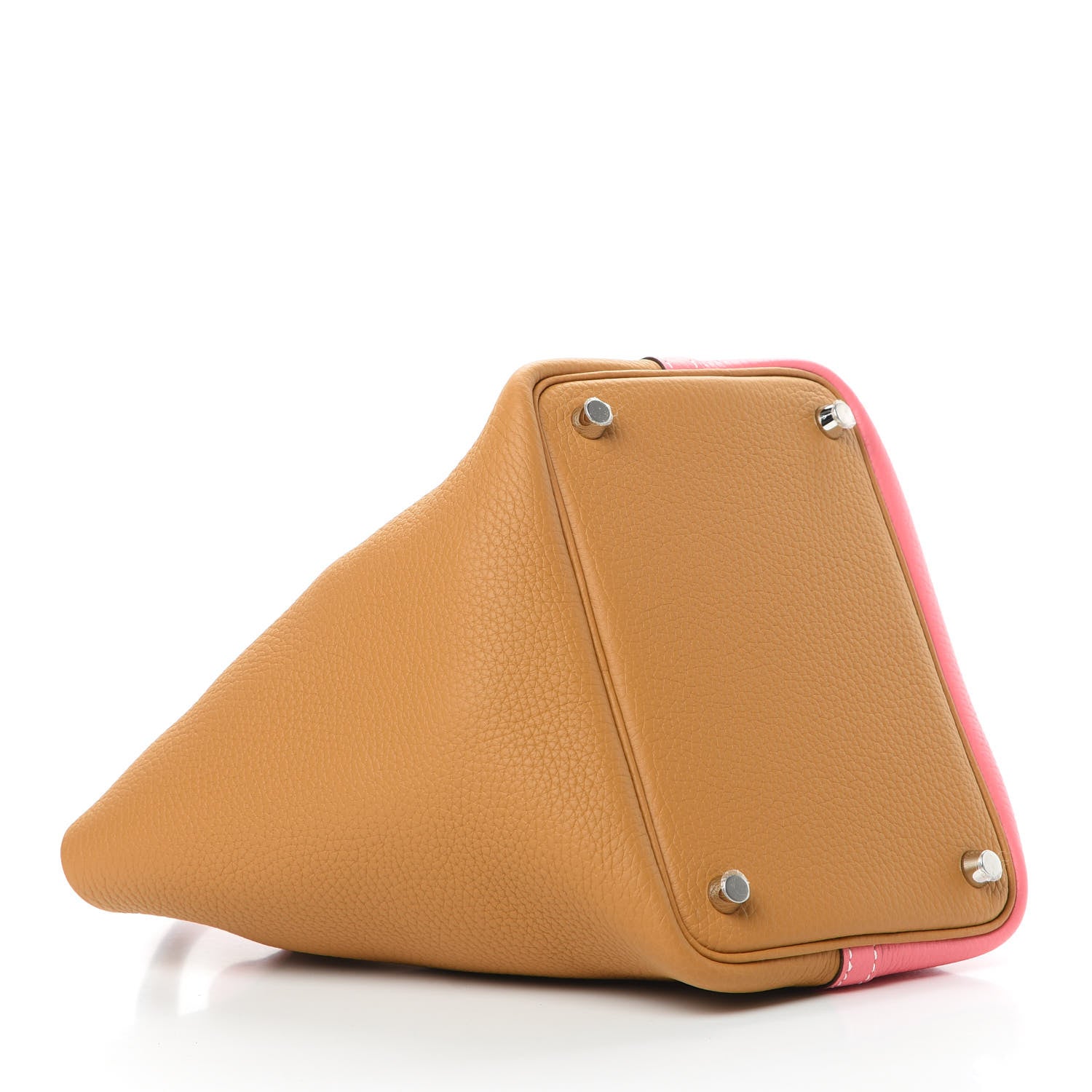 Hermes Taurillon Clemence Casaque Picotin Lock 18 PM Rose Azalee Sesame 4 of 11