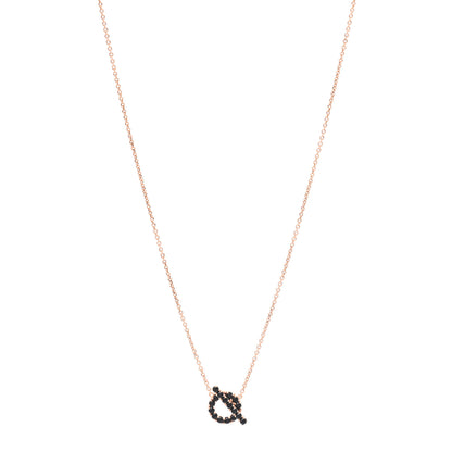Hermes 18K Rose Gold Black Spinel Finesse Pendant Necklace 1 of 5