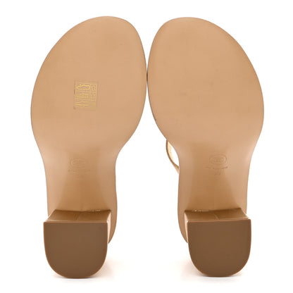 Chanel Laminated Lambskin CC Sandals 38 Gold 7 of 11