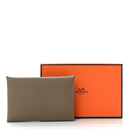 Hermes Epsom Calvi Card Case Etoupe 10 of 10