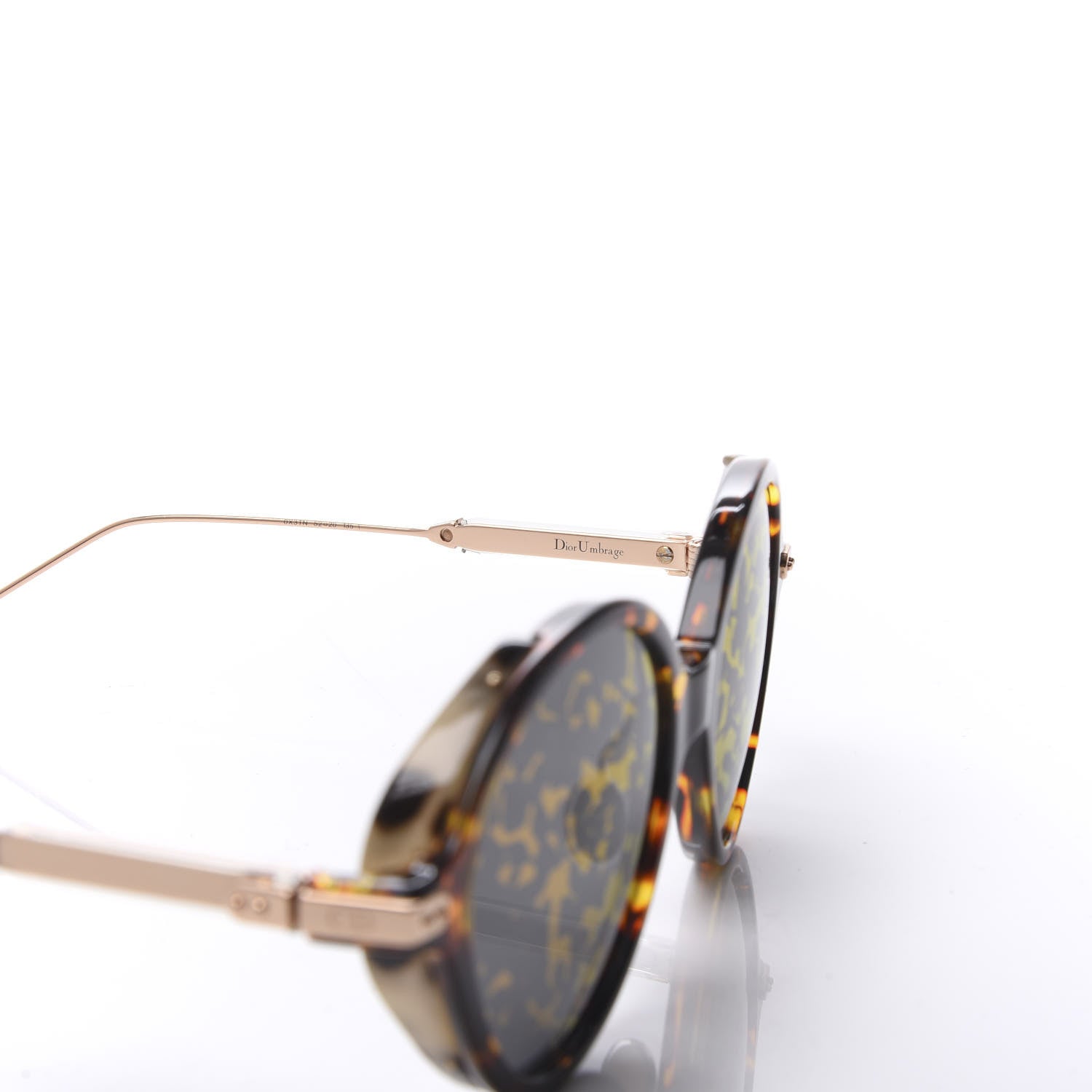 Christian Dior Acetate Leaf Print Umbrage Round Sunglasses Pink Foliage 5 of 9