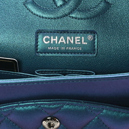 Chanel Iridescent Lambskin Quilted Medium Double Flap Turquoise 6 of 9