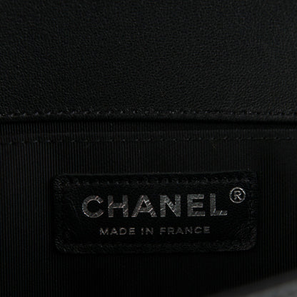 Chanel Lambskin Iridescent PVC Chevron Quilted Medium Boy Flap Black Silver 8 of 9