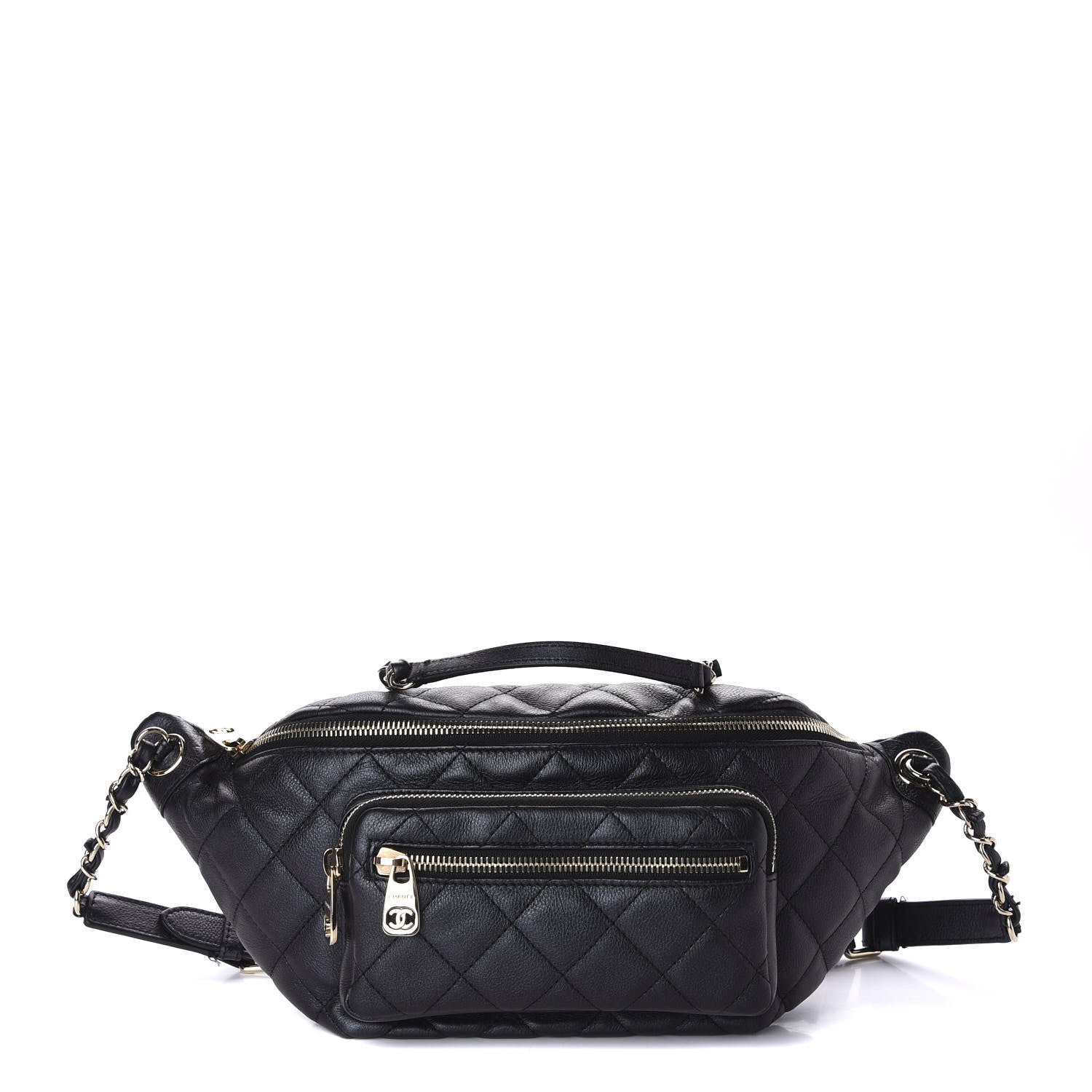 Chanel Iridescent Calfskin Quilted All About Waist Belt Bag Black 1 of 13