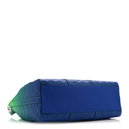 Louis Vuitton Taurillon Illusion Keepall Tote Bleu Vert 4 of 10