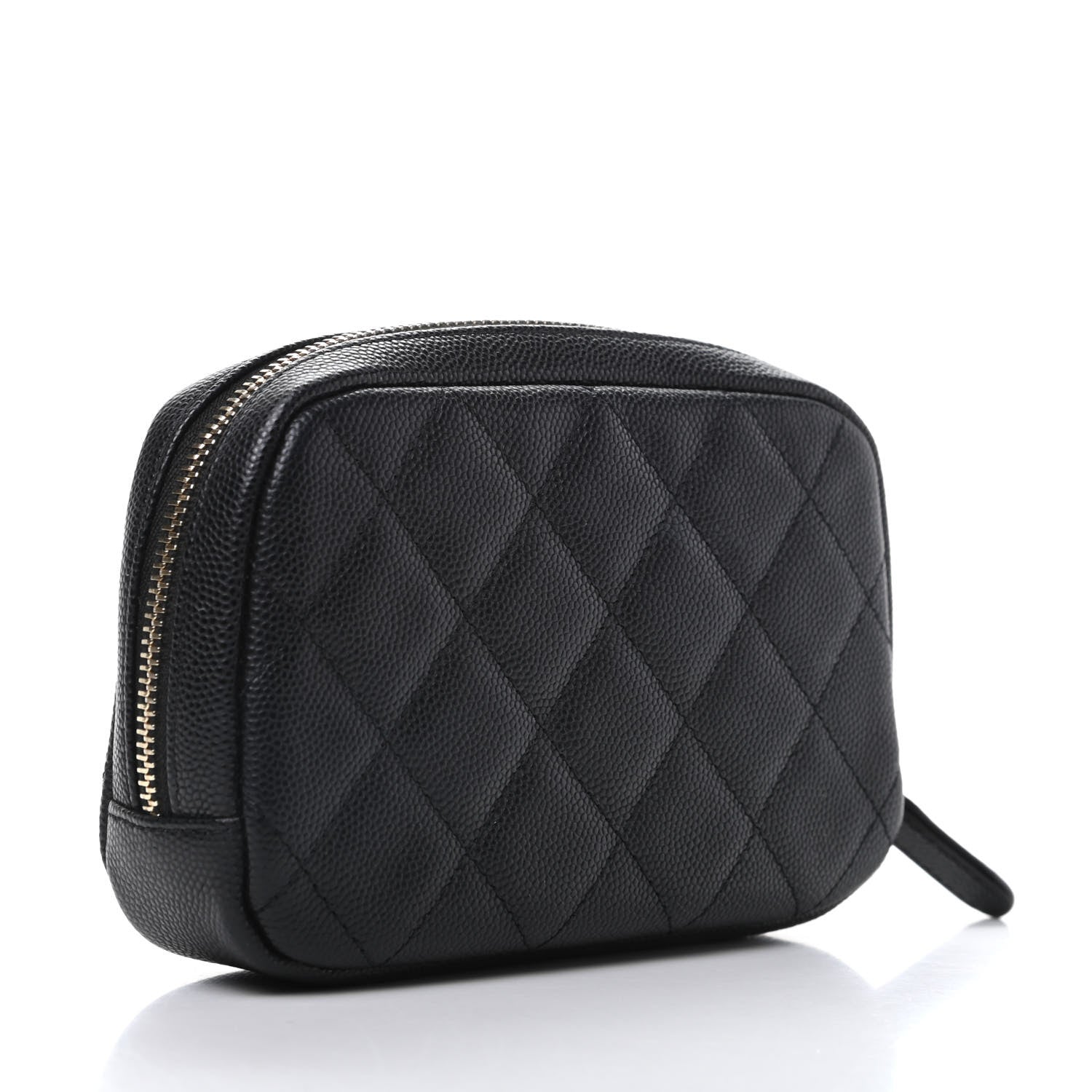 Chanel Caviar Quilted Small Curvy Pouch Cosmetic Case Black 3 of 10