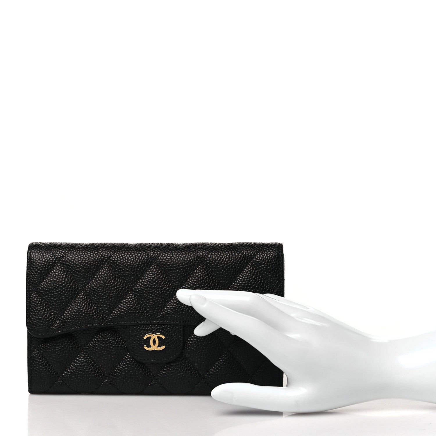 Chanel Caviar Quilted Large Flap Wallet Black 2 of 9